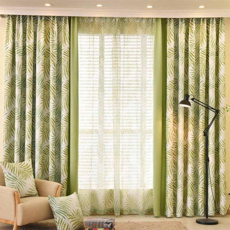 Green curtains for the living room