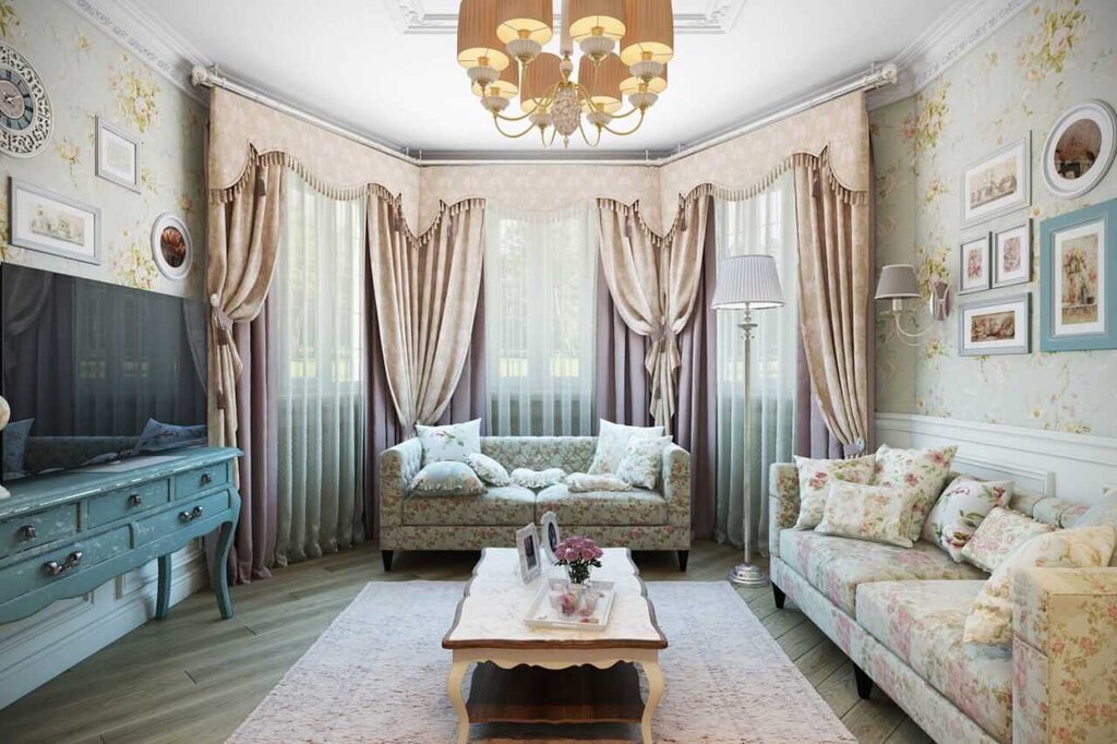 Curtains in a classic interior