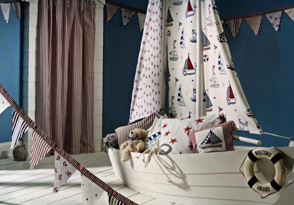 Nautical style curtains for a children's room 21 фото