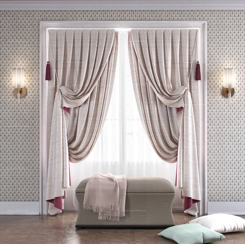 Floor-length curtains