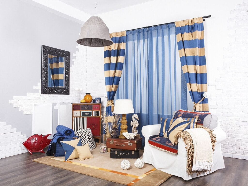 Striped curtains