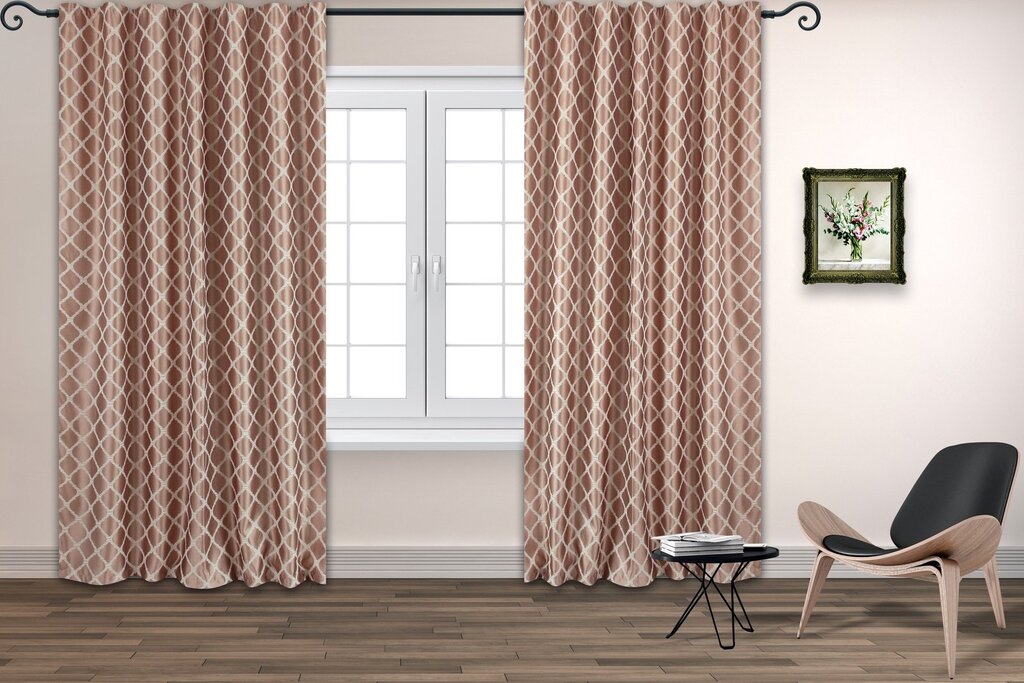 Diamond-patterned curtains