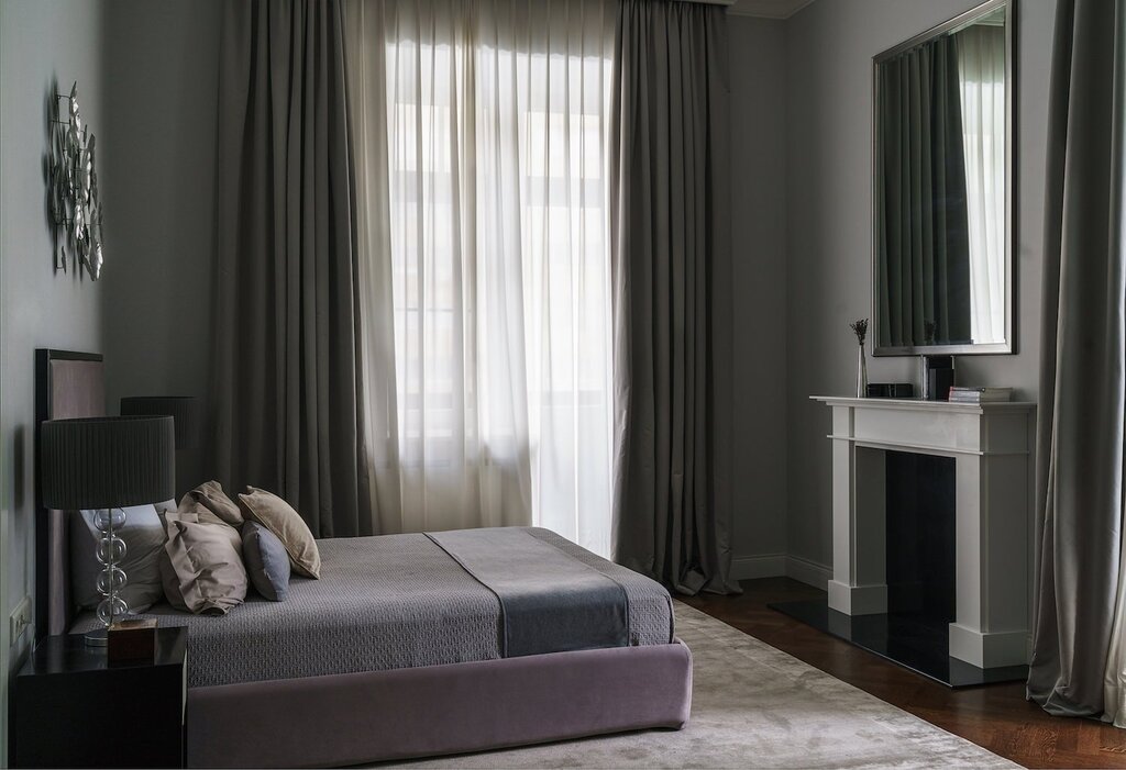 Gray curtains for the bedroom