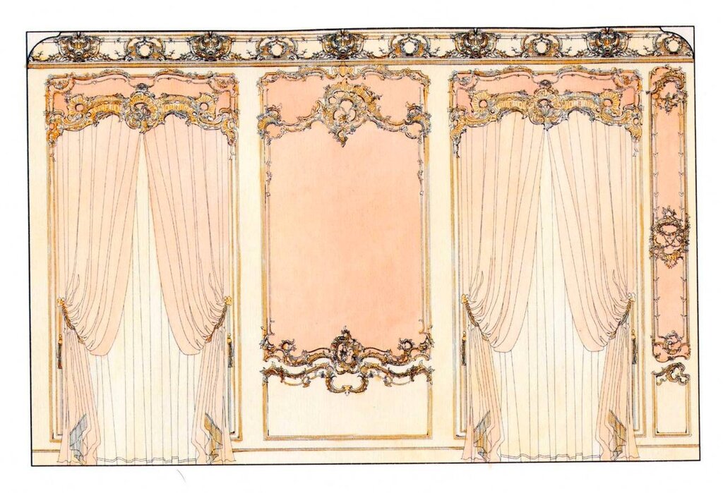 Rococo-style curtains