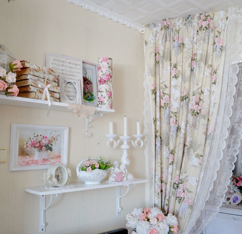 Shabby chic style curtains