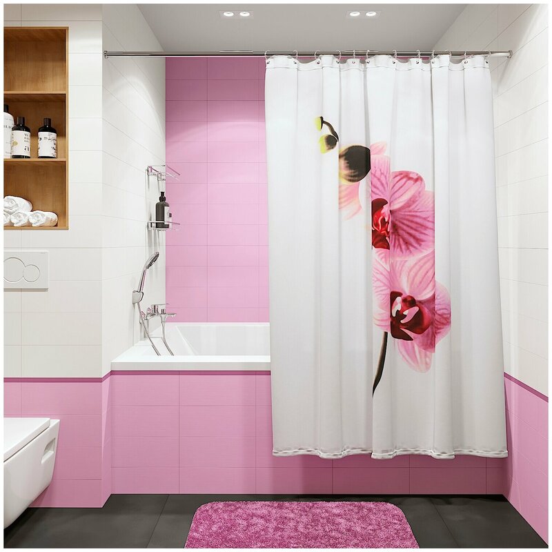 Shower curtains with orchids