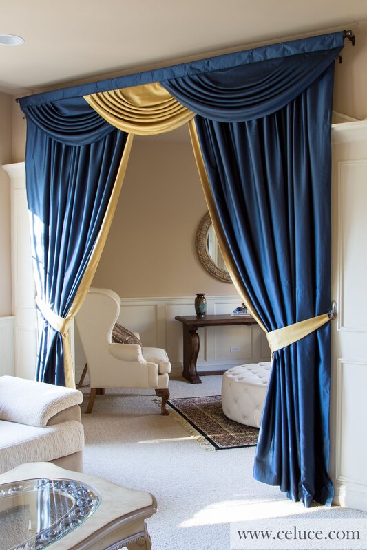 Blue velvet curtains