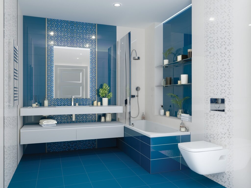 Blue tile for the bathroom