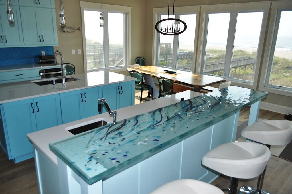 Blue countertop for the kitchen