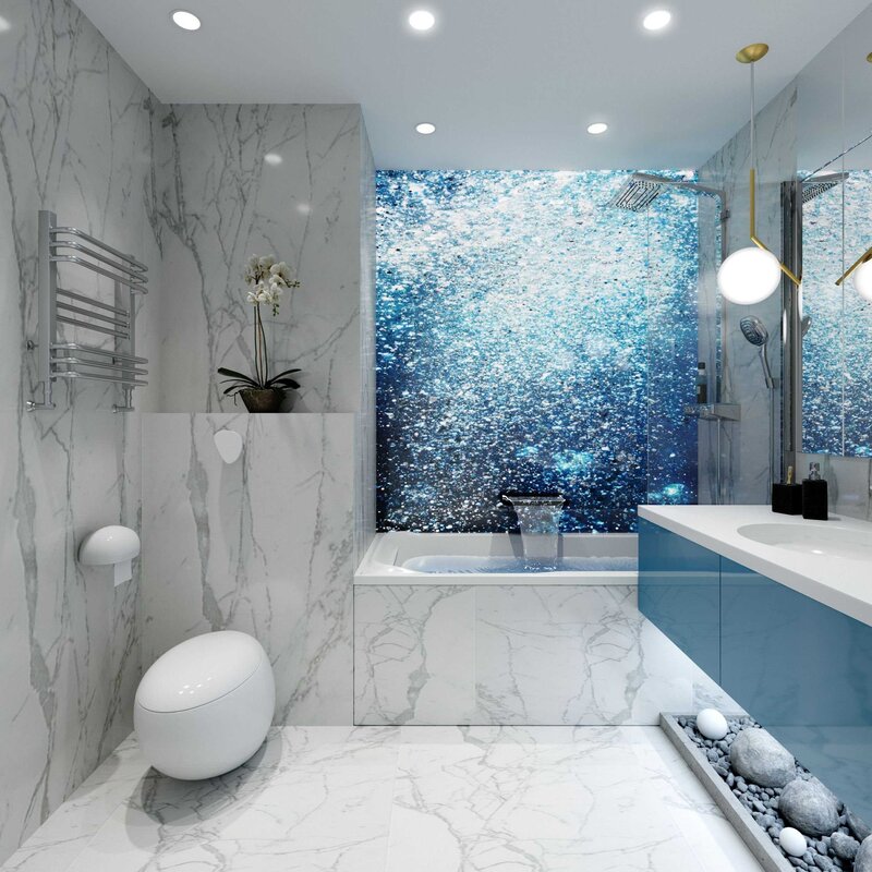 Blue bathroom