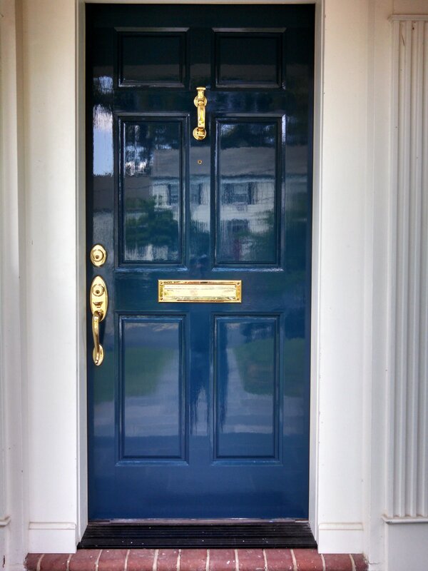 Blue entrance door