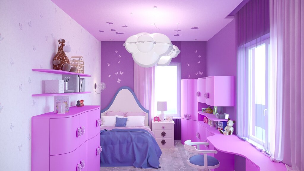 Lilac room for a girl