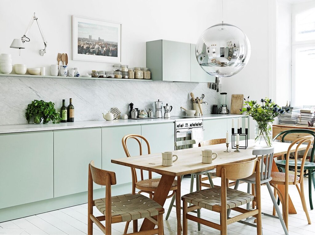 Scandi green kitchen