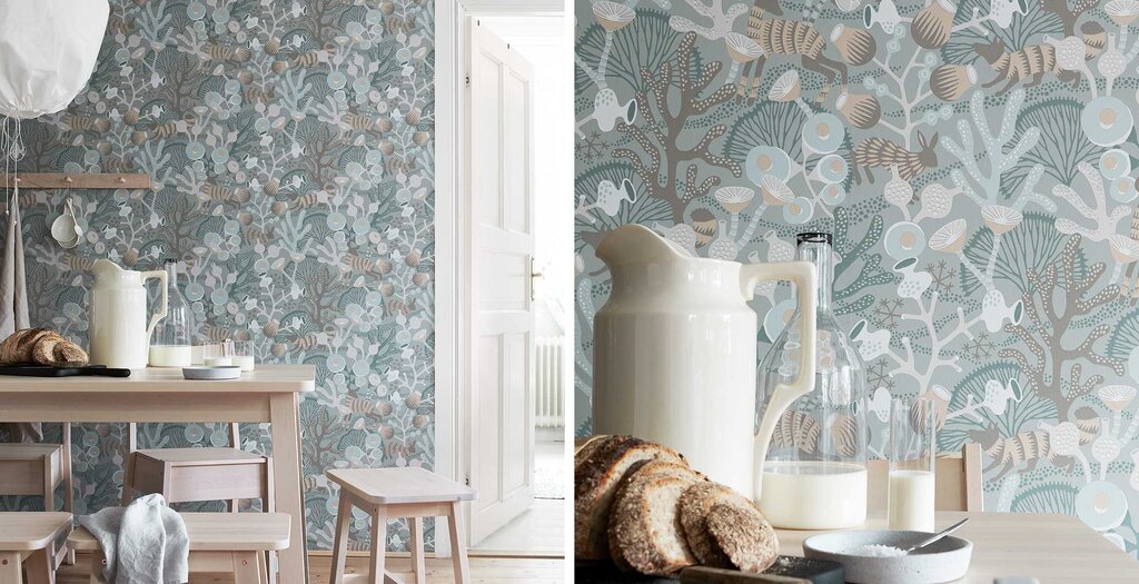 Scandinavian wallpaper in the interior