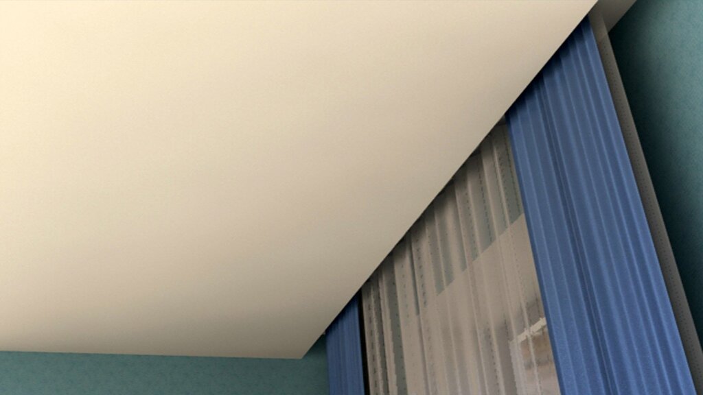 Hidden curtain for stretch ceilings