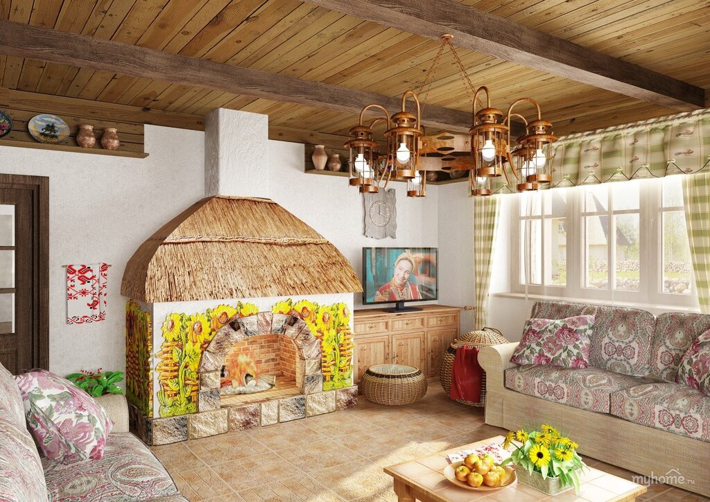 Slavic style in interior design 27 фото