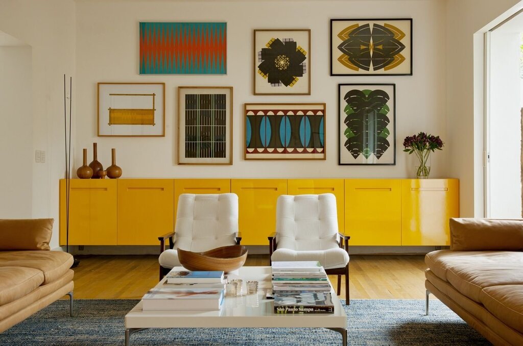 Combination of mustard color in the interior