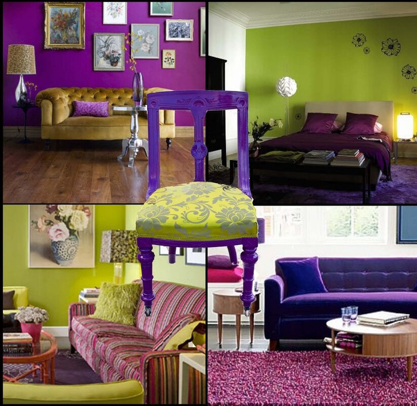 Combination of lilac color in the interior