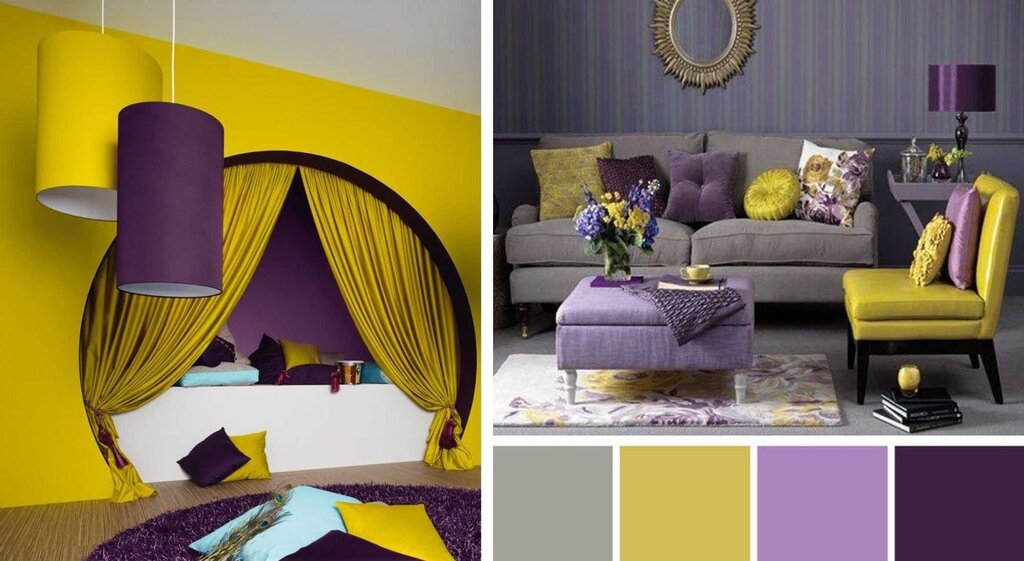 Combinations of colors with yellow in the interior