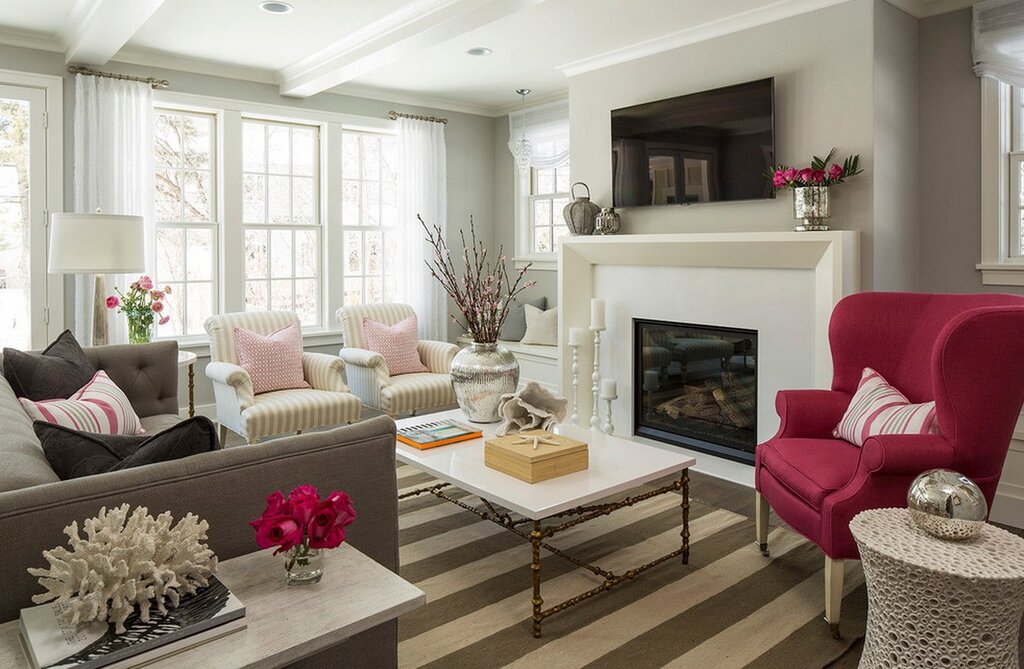 The combination of colors in the living room interior