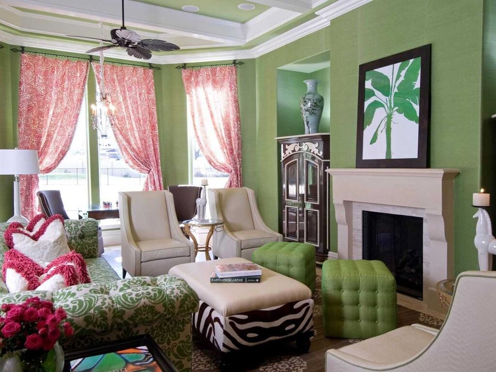 The combination of green in the interior