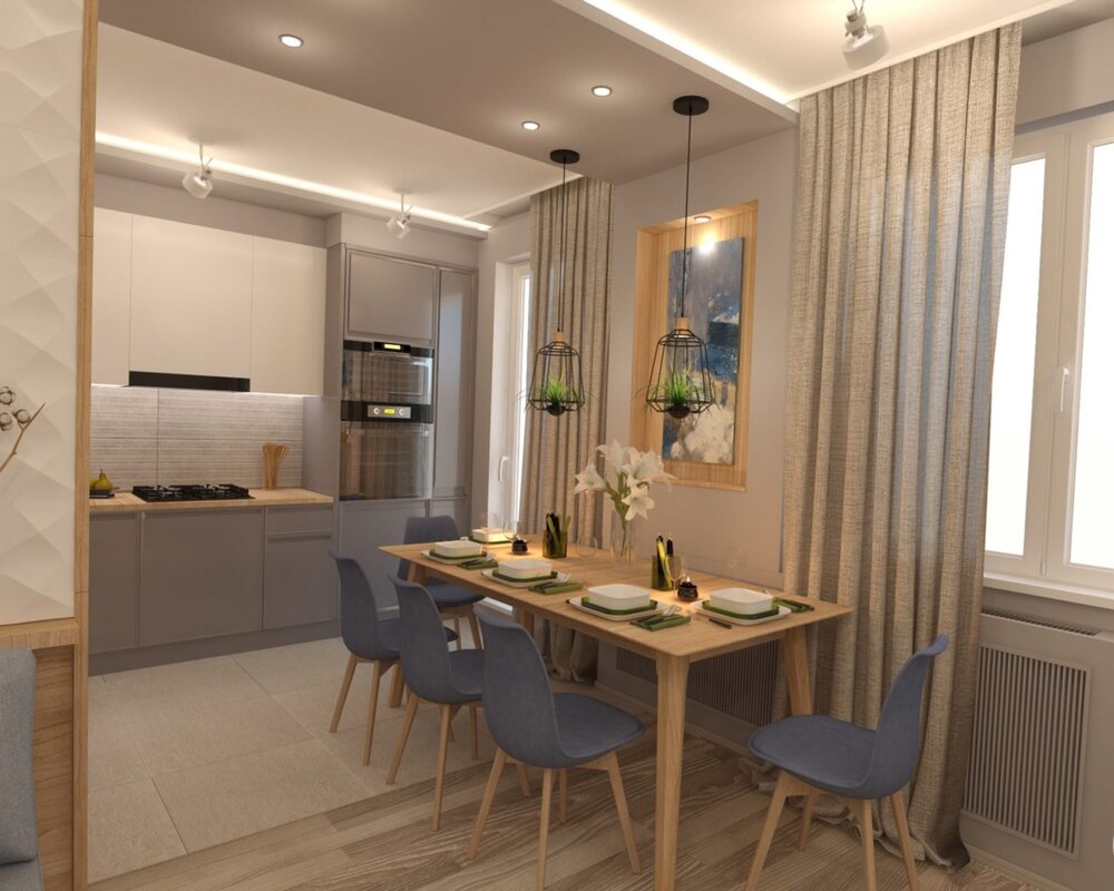 Combining the kitchen with the room