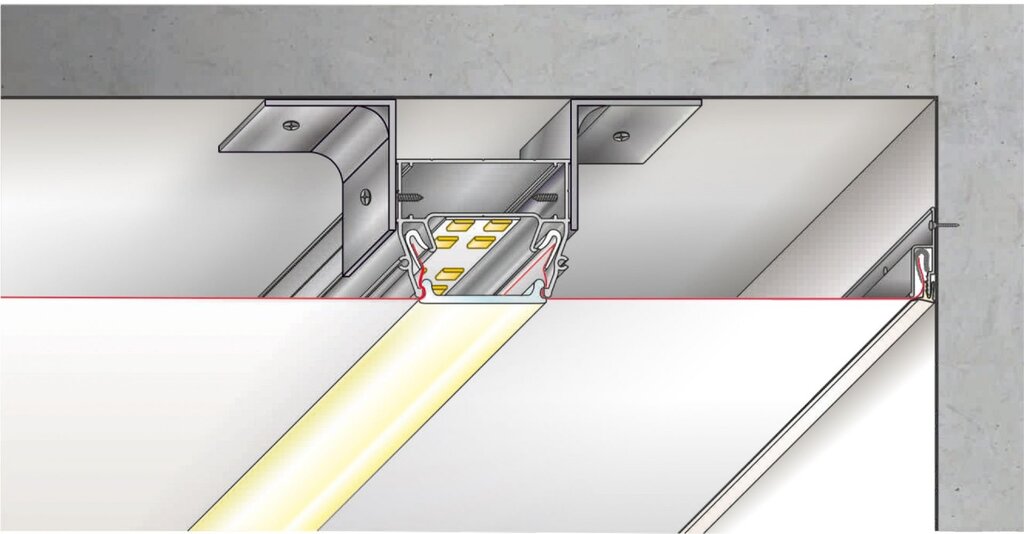 Connecting profile for stretch ceilings