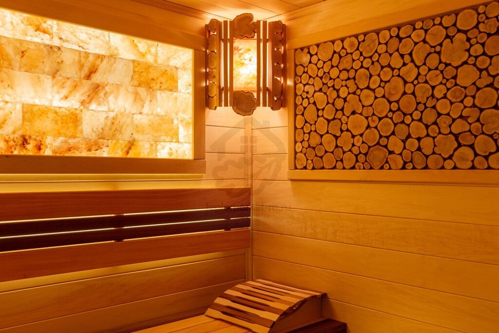 Salt wall in the sauna