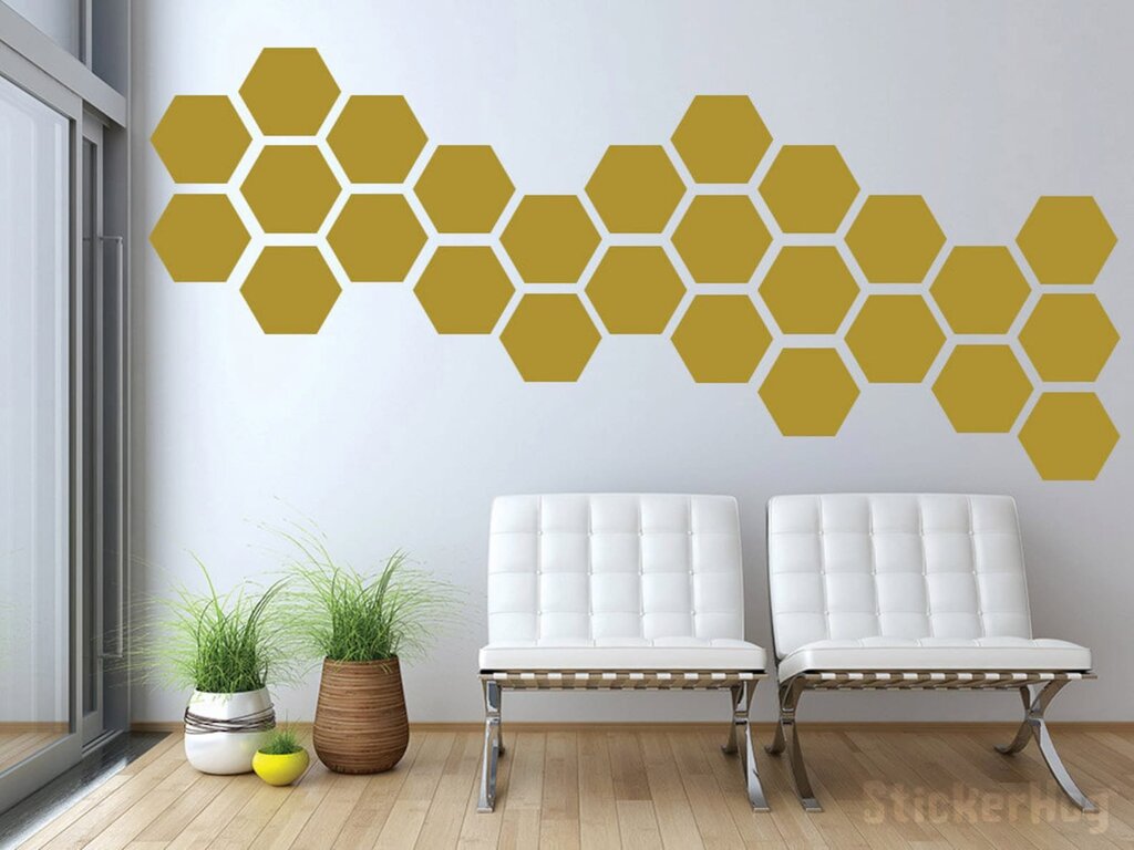 Decorative honeycombs on the wall