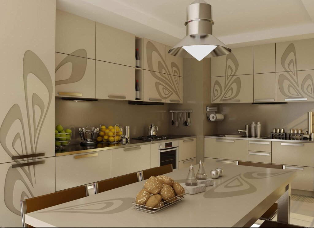 Modern beige kitchen