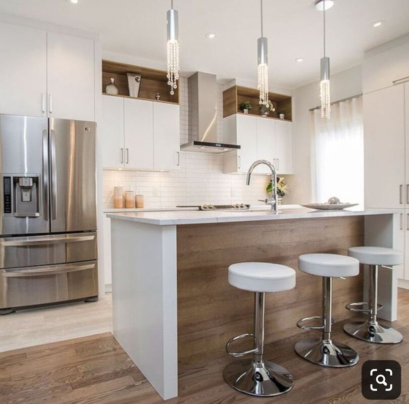 Modern kitchen with a bar counter