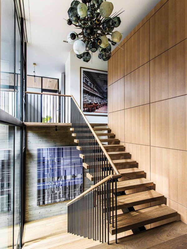 A modern staircase in the house