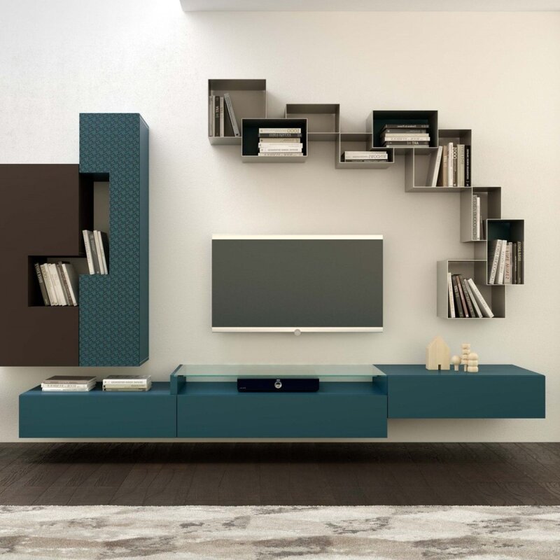 Modern wall shelves for the living room