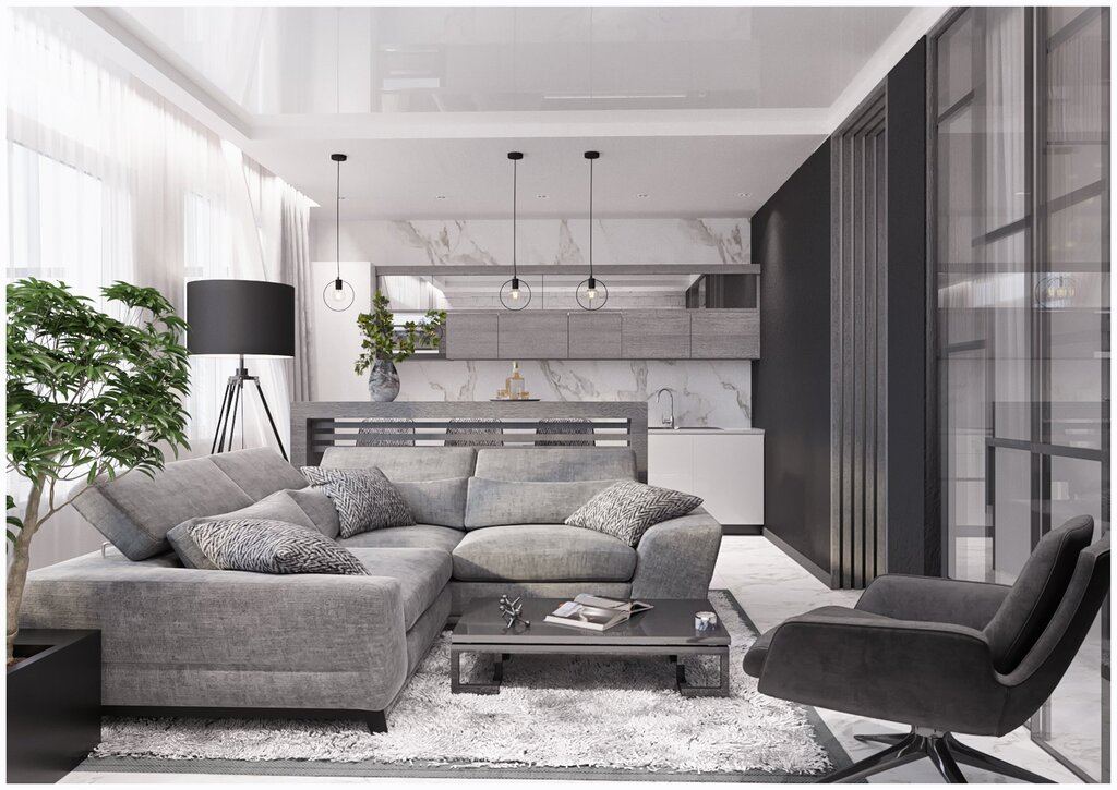 Modern interior in gray tones