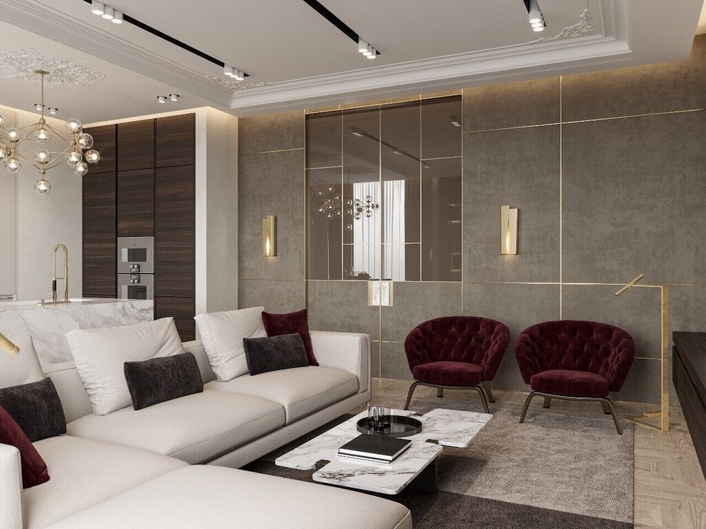 Modern lighting in the living room