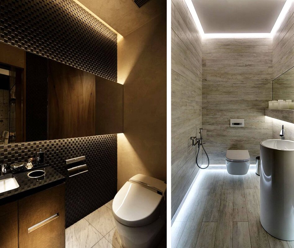 Modern lighting in the bathroom