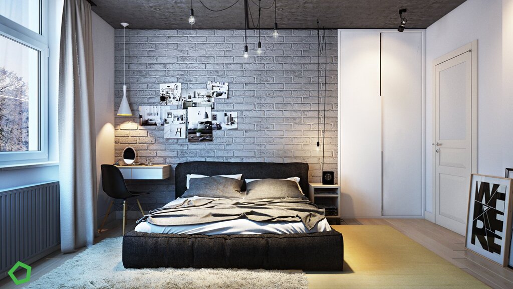 Loft-style bedroom