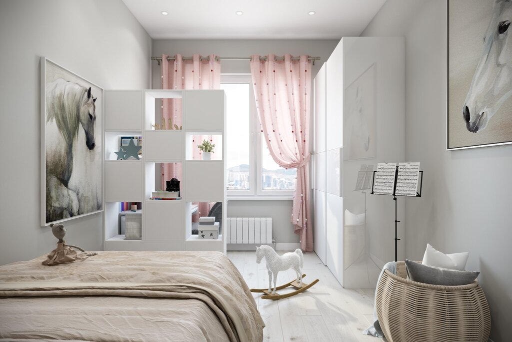 A bedroom for a girl in a modern style