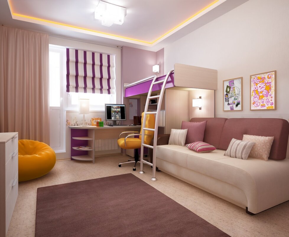 Bedroom and nursery in one room