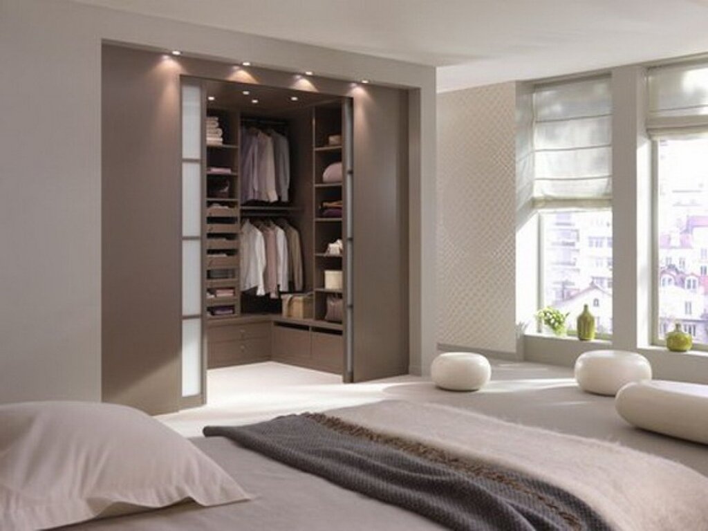 Bedroom with a walk-in closet