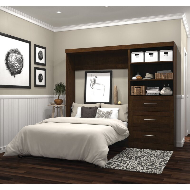 Bedroom with a brown bed