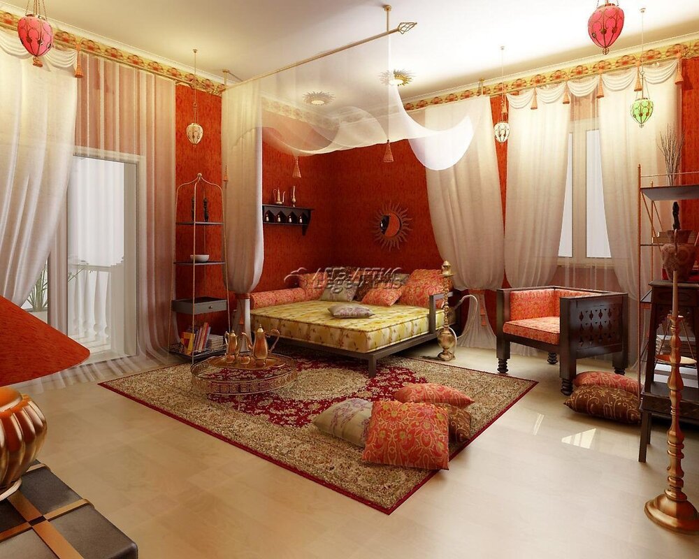 A bedroom in Indian style