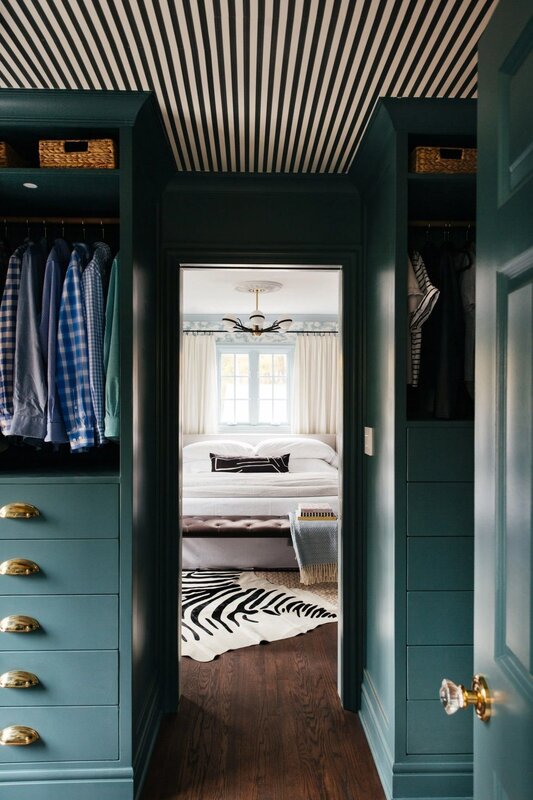 The bedroom in the closet