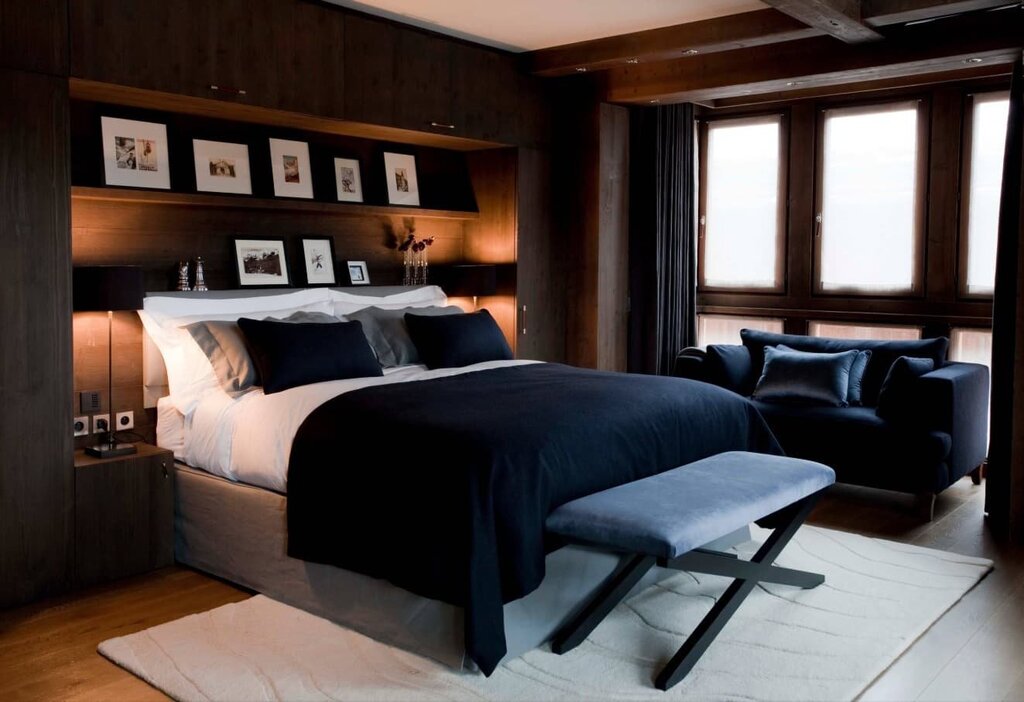 A bedroom in a masculine style 15 фото