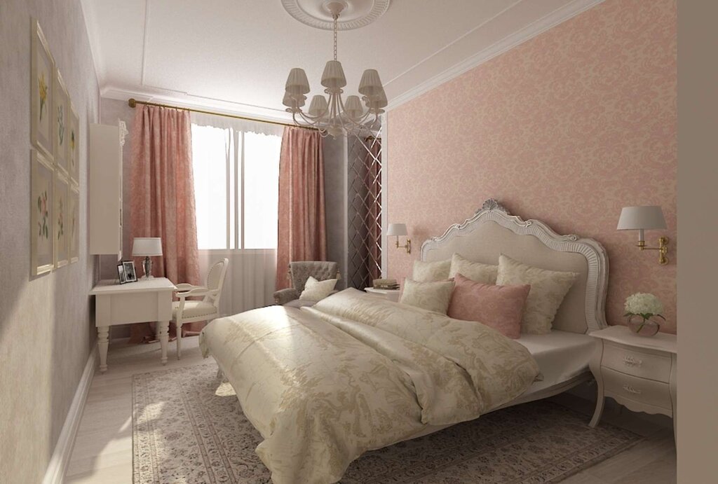 Bedroom in peach tones