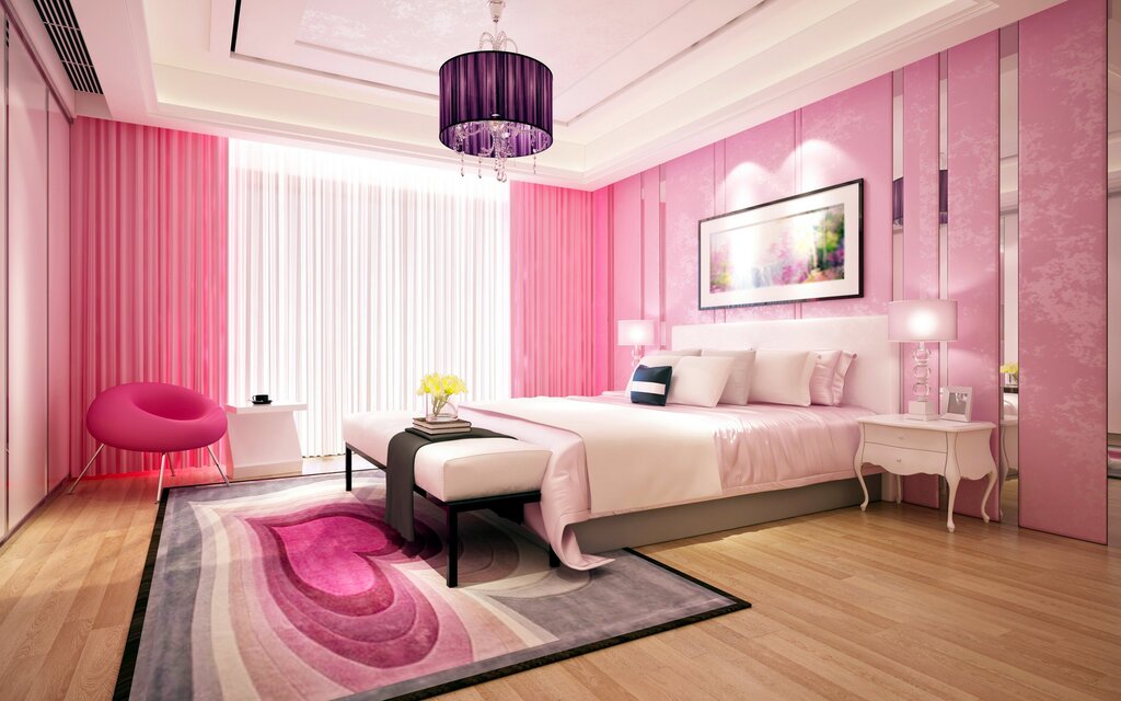 A bedroom in pink