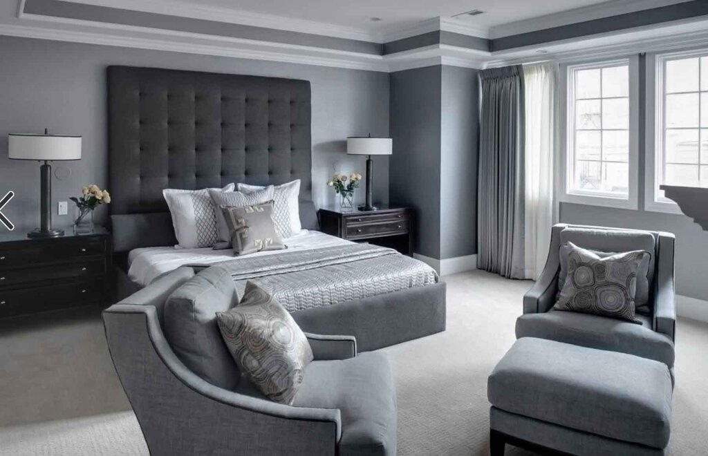 Bedroom in gray color