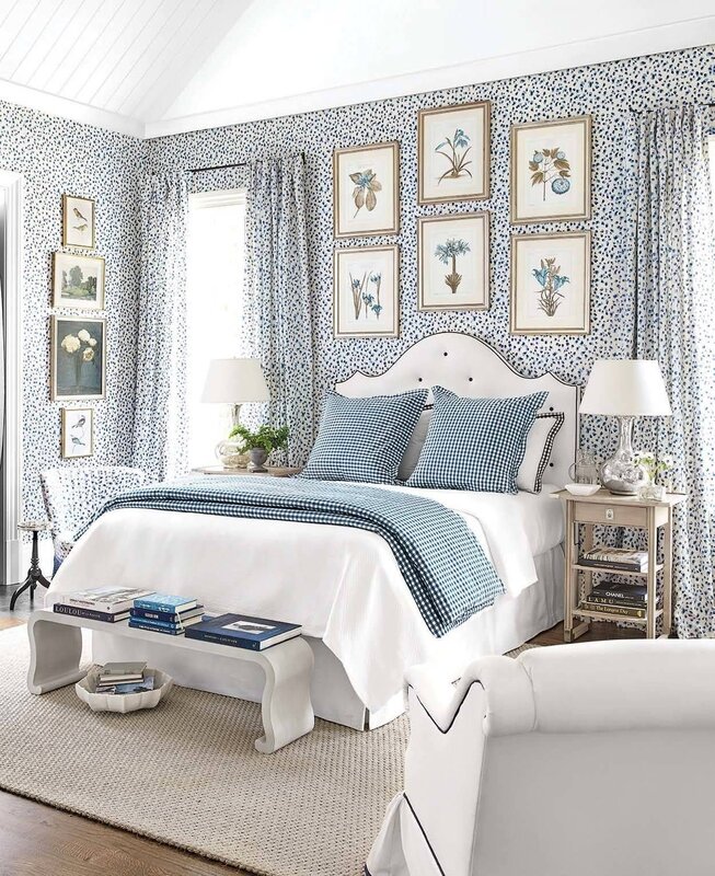 Bedroom in blue tones