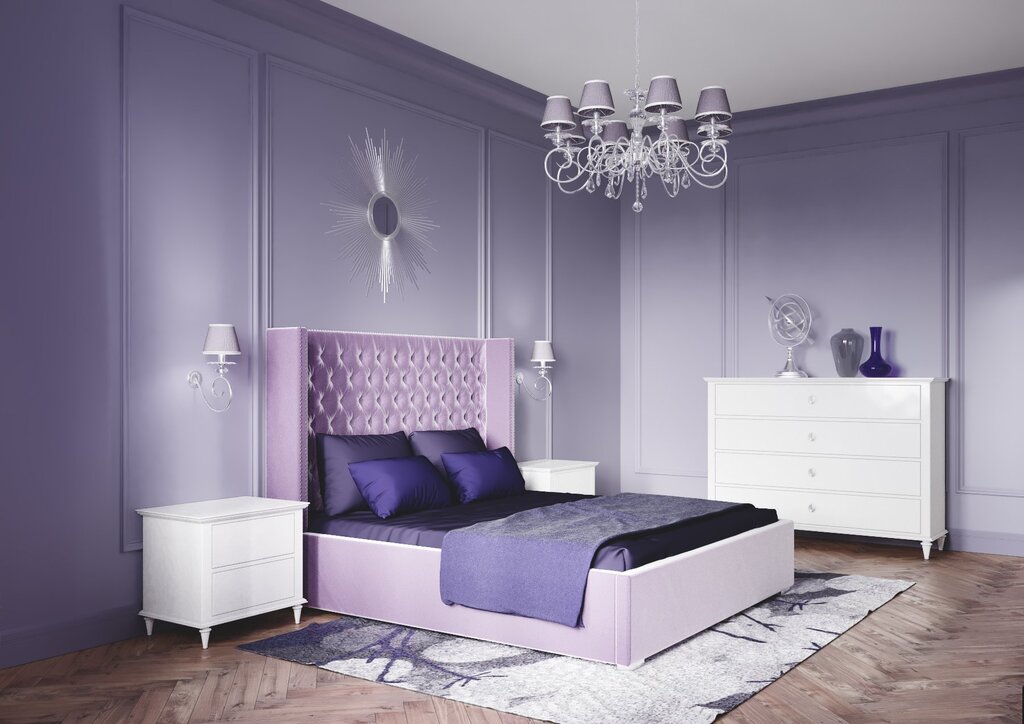 Bedroom in lilac tones 31 фото