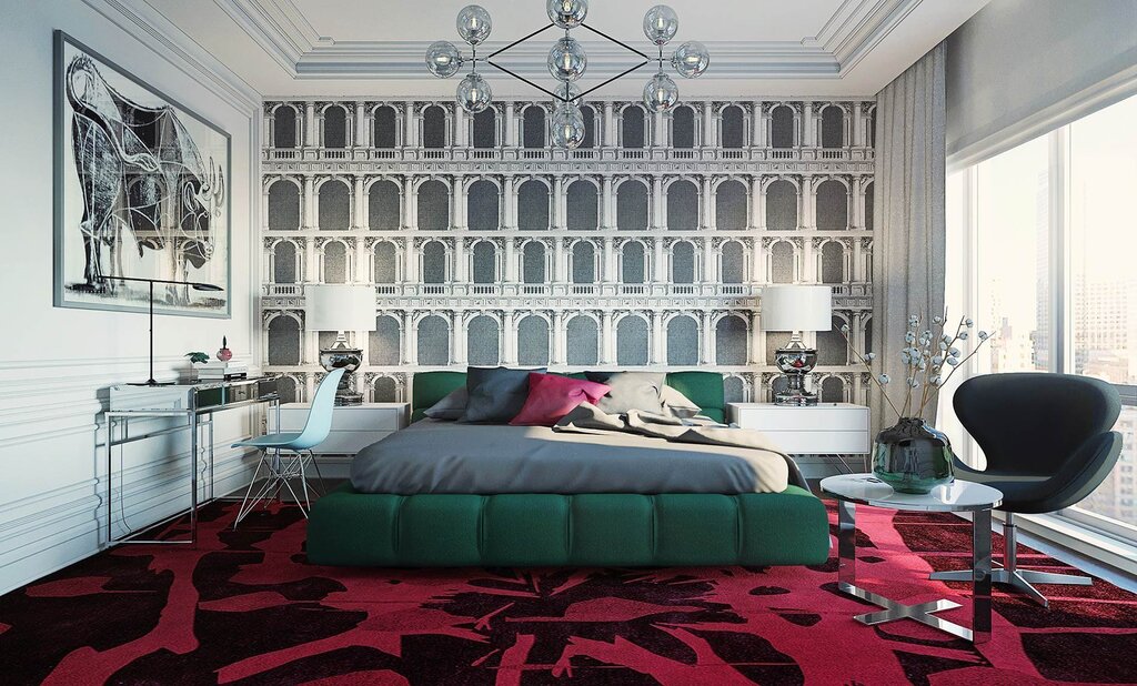 Eclectic style bedroom